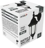 Avide Εξωτερικό Φωτιστικό Τοίχου Mateo-D 1xE27 IP44 Μαύρο - Image 2