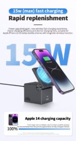 XO CX027 Κινητό /Apple Watch/ TWS 3-σε-1 Ασύρματος φορτιστής 15W - Image 3
