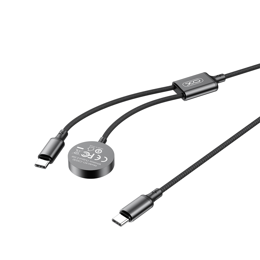 cx0303_9_ XO CX030 Type-c σε Type-c + Καλώδιο Φόρτισης Apple Ρολογιού Μαύρο - Image 2