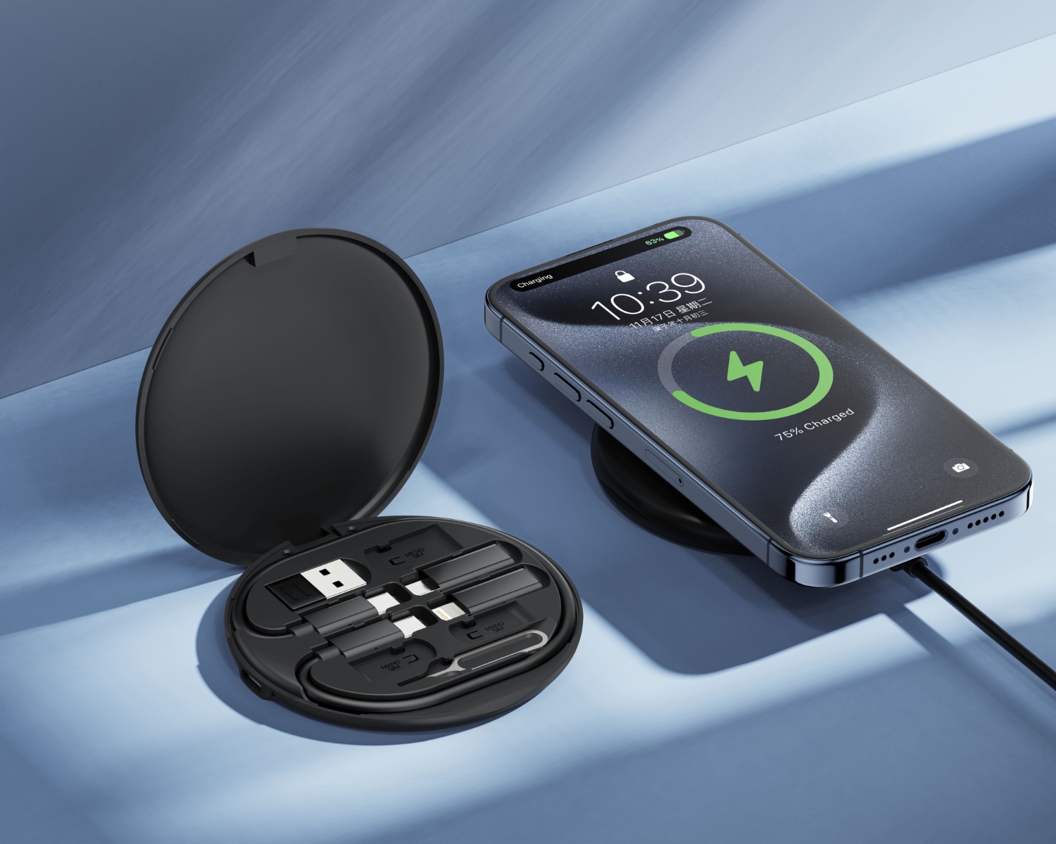 cx031_01 XO CX031 Adapter Family Box + Μαγνητικός ασύρματος φορτιστής 15W Μαύρο - Image 2