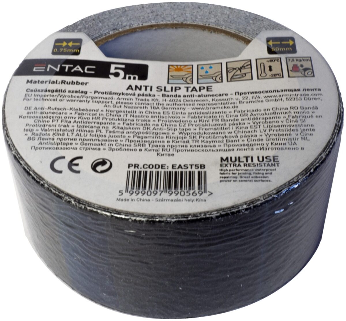 Entac Ταινία Αντιολισθητική 0.75x50mm Μαύρο 5m - Image 1