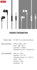 XO EP21 Handsfree Άσπρο - Image 4