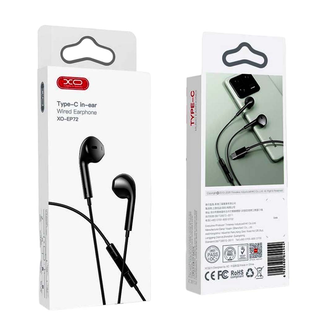 ep72c-photoroom.png-photoroom XO EP72 2ης Γενιάς Type-C Handsfree Μαύρο με Ψηφιακή Αποκωδικοποίηση - Image 4