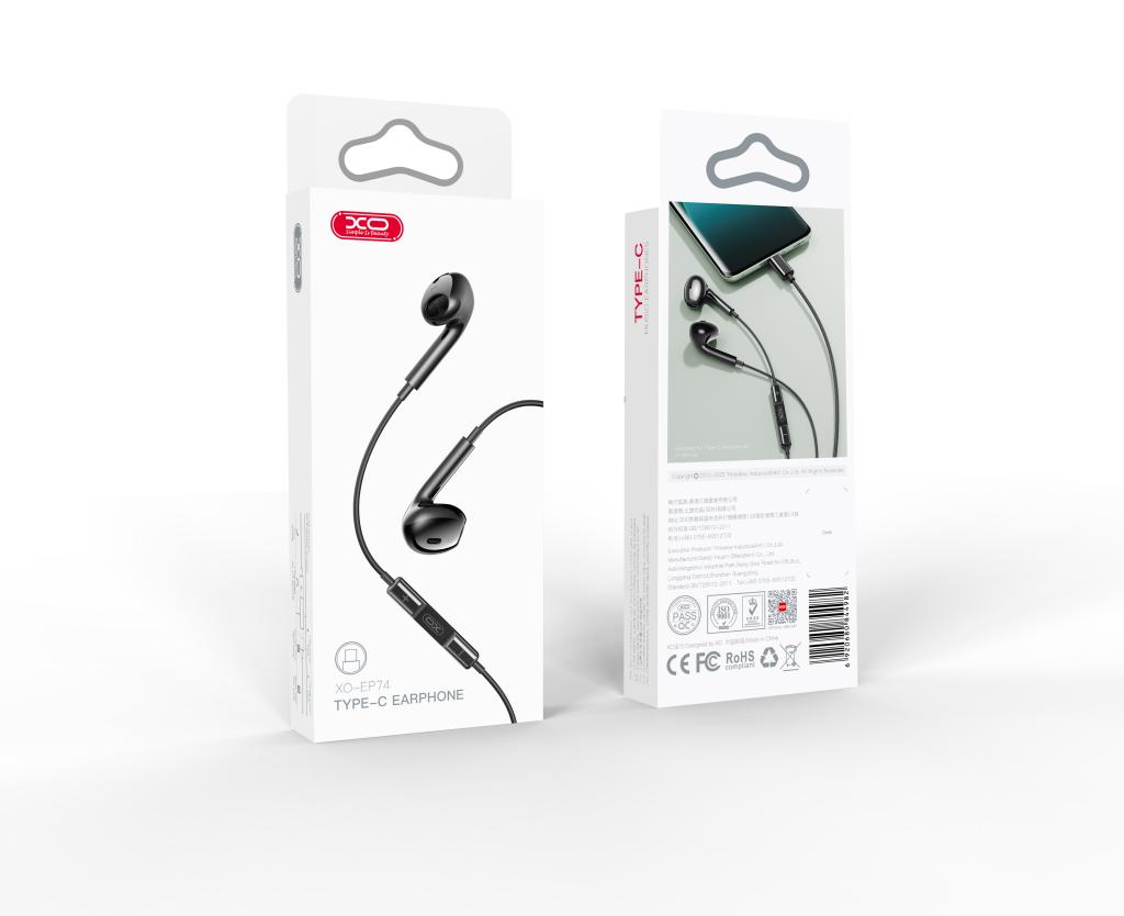 l_20__4 XO EP74 4ης Γενιάς TypeC Handsfree Μαύρο - Image 3