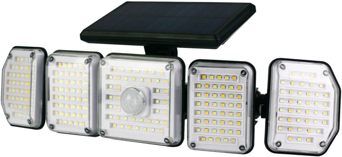 Entac Ηλιακός Προβολέας Τοίχου 2.5W SMD CCT 5 Κεφαλές Φωτοκύτταρο και Τηλεχειριστήριο - Image 3
