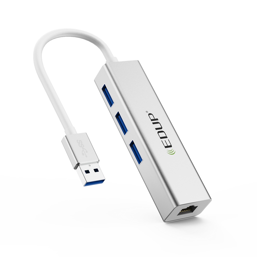 01-29606 EDUP EP-9606 10/100/1000Mbps USB3.0 LANAdapter + USB 3.0 Port - Image 1