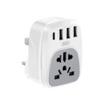 XO WL27 Αντάπτορας Πρίζας UK σε Universal με 1 USB-C & 3 USB-A Θύρες Φόρτισης