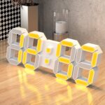 EDUP EH-LED1319 3D LED Wall Clock 9.5 Remote Control Digital Nightlight - Image 5