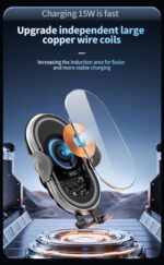 XO WX038 Διαφανής Βάση Ασύρματης Φόρτισης Αυτοκινήτου 2 σε 1 - Αεραγωγού & με Βεντούζα 15W - Image 5