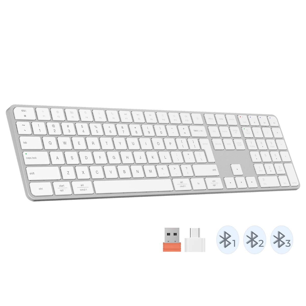 _-_1 Meetion MT-K230MW 2.4G+Bluetooth Πληκτρολόγιο Λευκό US - Image 1