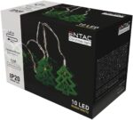 Entac Χριστουγεννιάτικα Εσωτερικά Ξύλινα Πράσινα Δέντρα 10 LED Θερμό 1,65μ