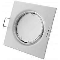 15.001.0546 Avide GU10 Πλαίσιο Τετράγωνο Σαγρέ Άσπρο - Image 1