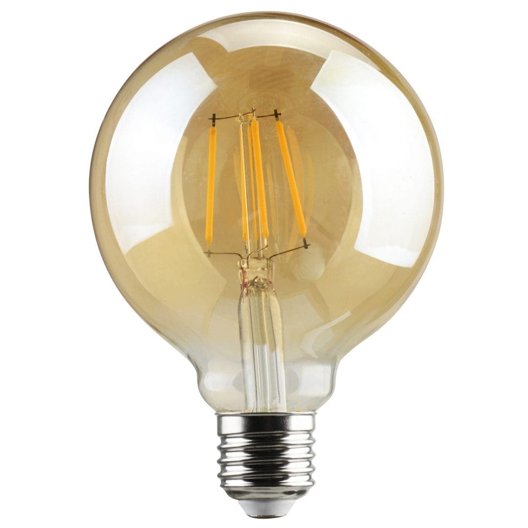 24917-scaled Redpoint GLOBE LED G125 FILAMENT Ε27 8W WARM DIM. GOLDEN 360o 2.0 - Image 1