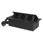 Redpoint 1337/B ΜΑΥΡΟ ΠΟΛΥΠΡΙΖΟ ΓΡΑΦΕΙΟΥ ΧΩΝΕΥΤΟ ΜΕ ΚΑΠΑΚΙ 3 ΣΟΥΚΟ + ΚΑΛΩΔΙΟ 1,5m ΜΕ ΦΙΣ ORNO