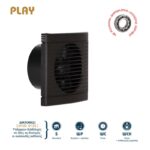 Redpoint 007-7635 PLAY CLASSIC ΕΞΑΕΡΙΣΤΗΡΑΣ ΛΟΥΤΡΟΥ ΜΕ ΡΟΥΛΕΜΑΝ Φ100 12W ΜΑΥΡΟΣ DOSPEL