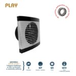 Redpoint 007-3611 PLAY SATIN ΕΞΑΕΡΙΣΤΗΡΑΣ ΛΟΥΤΡΟΥ ΜΕ ΡΟΥΛΕΜΑΝ Φ100 12W ΑΣΗΜΙ/ΜΑΥΡΟΣ DOSPEL