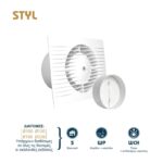 Redpoint 007-0003P STYL S-P ΕΞΑΕΡΙΣΤΗΡΑΣ ΛΟΥΤΡΟΥ ΜΕ ΚΛΑΠΕ Φ120 17W ΛΕΥΚΟΣ DOSPEL