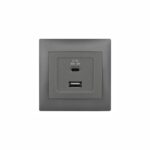 Redpoint ΑΝΘΡΑΚΙ ΠΡΙΖΑ USB type-A + type-C "DOMUS"