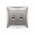 Redpoint ΑΣΗΜΙ ΠΡΙΖΑ ΤΗΛΕΦΩΝΟΥ RJ11 + ΔΕΔΟΜΕΝΩΝ RJ45 Cat6 "DOMUS"