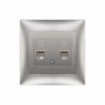 Redpoint ΑΣΗΜΙ ΠΡΙΖΑ ΔΕΔΟΜΕΝΩΝ RJ45 Cat6 ΔΙΠΛΗ "DOMUS"