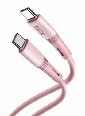 300591_oryg_1 XO NB-Q226B Καλώδιο Φόρτισης - Data 60W Type-C σε Type-C 1m Ροζ - Image 1