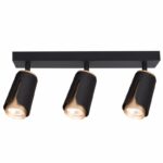 Redpoint "TRES" ΜΑΥΡΟ-ΧΡΥΣΟ SPOT ΟΡΟΦΗΣ ΜΕ ΒΡΑΧΙΟΝΑ 3xGU10 ΑΛΟΥΜΙΝΙΟ (Made In P.R.C)