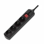 Redpoint ΠΟΛΥΠΡΙΖΟ ΑΣΦΑΛΕΙΑΣ 4 ΘΕΣΕΩΝ ΜΑΥΡΟ ΜΕ ΔΙΑΚΟΠΤΗ+ΚΑΛΩΔΙΟ 1.5mt 3x1.5 + ΤΡΥΠΕΣ ΓΙΑ ΕΠΙΤΟΙΧΗ ΤΟΠΟΘΕΤΗΣΗ