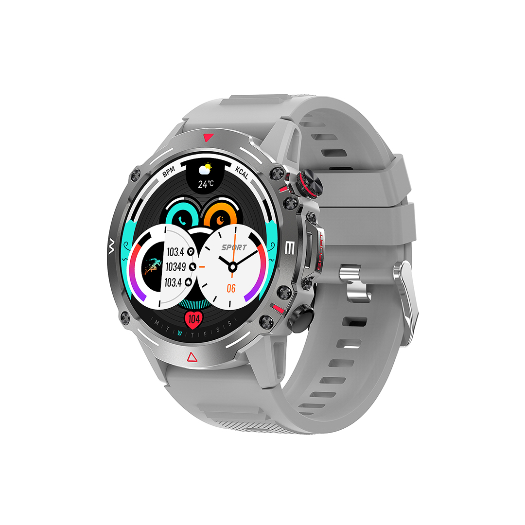 3j7 XO J7 Amoled Star Round Smart Sports Call Watch (Γκρι) - Image 1