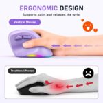 Meetion MT-BTM010L Αριστερό Εργονομικό Ασύρματο Ποντίκι Μωβ - Image 3