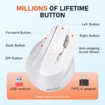 Meetion MT-BTM010R Δεξί Εργονομικό Ασύρματο Ποντίκι Λευκό + Γκρι - Image 3