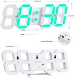 EDUP EH-LED1319 3D LED Wall Clock 9.5 Remote Control Digital Nightlight - Image 2