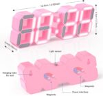 EDUP EH-LEDNI-B-1 Ρολόι τοίχου 3D LED 5,2" Μίνι Ροζ - Image 2