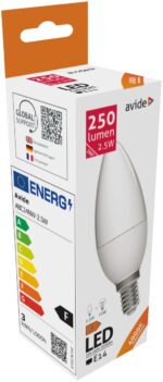 Avide LED Κερί 2.5W E14 Λευκό 4000K Υψηλής Φωτεινότητας
