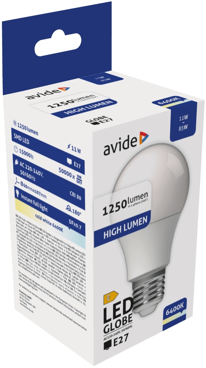 abg27cw-11w-ap_avide-led-globe-a60-11w-e27-cw-6400k Avide LED Κοινή A60 11W E27 Ψυχρό 6400K - Image 1