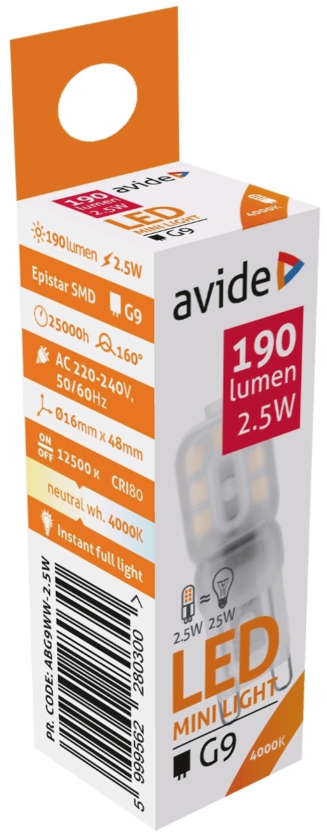 abg9nw-25w_avide-led-25w-g9-160_-nw-4000k Avide LED G9 2.5W 160° Λευκό 4000K - Image 1