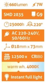 Avide LED G9 7W 220° Λευκό 4000K - Image 3