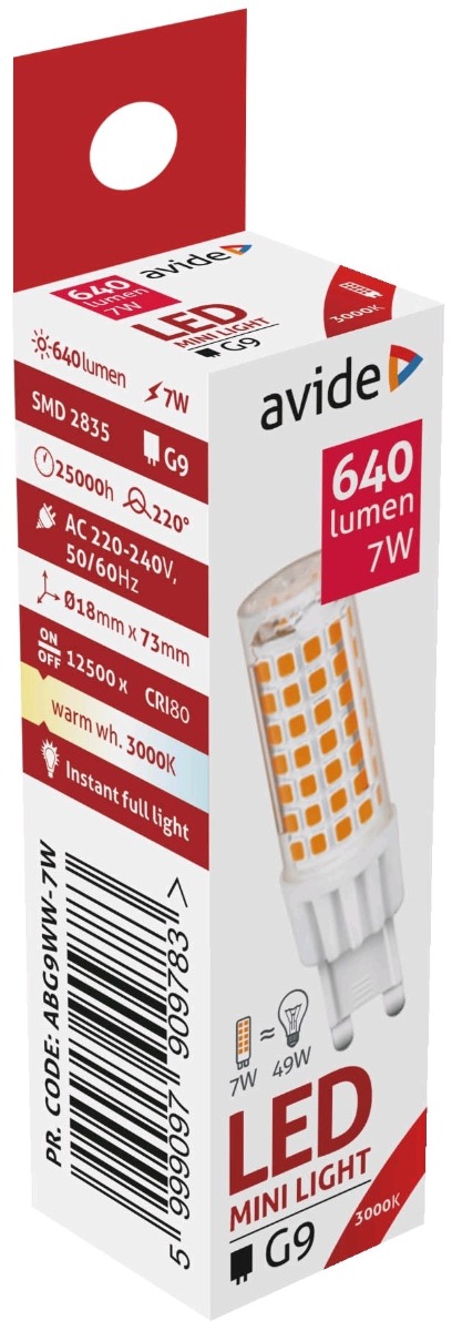 abg9ww-7w_avide-led-7w-g9-220_-ww-3000k Avide LED G9 7W 220° Θερμό 3000K - Image 1