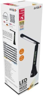 Avide LED Φωτιστικό Γραφείου Δερμάτινο Hugo Μαύρο 6W με Ημερολόγιο - Image 2