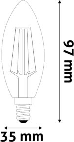 Avide LED Filament Κερί 4.9W E14 Θερμό 2700K Super Υψηλής Φωτεινότητας - Image 3