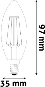 Avide LED Filament Κερί 6.5W E14 Θερμό 2700K Υψηλής Φωτεινότητας - Image 3