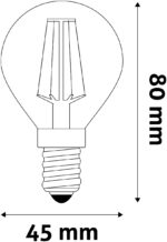 Avide LED Filament Σφαιρική 4.9W E14 Λευκό 4000K Super Υψηλής Φωτεινότητας - Image 3