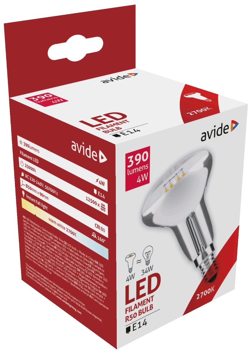 ablfr50ww-4w_avide-led-filament-r50-4w-e14-160_-ww-2700k Avide LED Filament R50 4W E14 160° Θερμό 2700K - Image 1