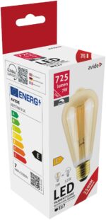 Avide LED Filament ST57 7W E27 360° Θερμό 2500K Ντιμαριζόμενο/Κεχριμπάρι