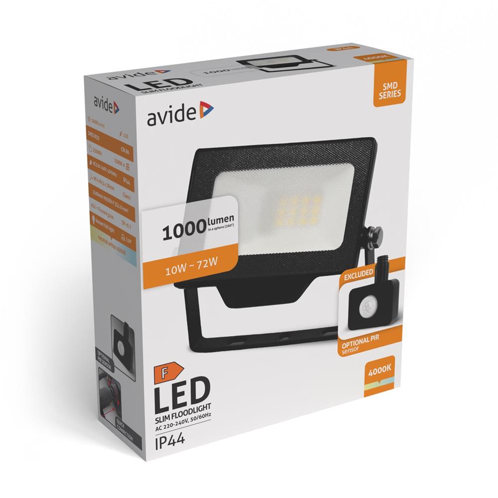 ablrflnw-10w-opir_1_ Avide LED Προβολέας SMD 10W NW 4000K με Προαιρετικό PIR - Image 1