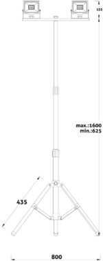 Avide LED Προβολέας Slim SMD 2x30W Λευκό 4000K 2 Κεφαλές με Τρίποδο - Image 3