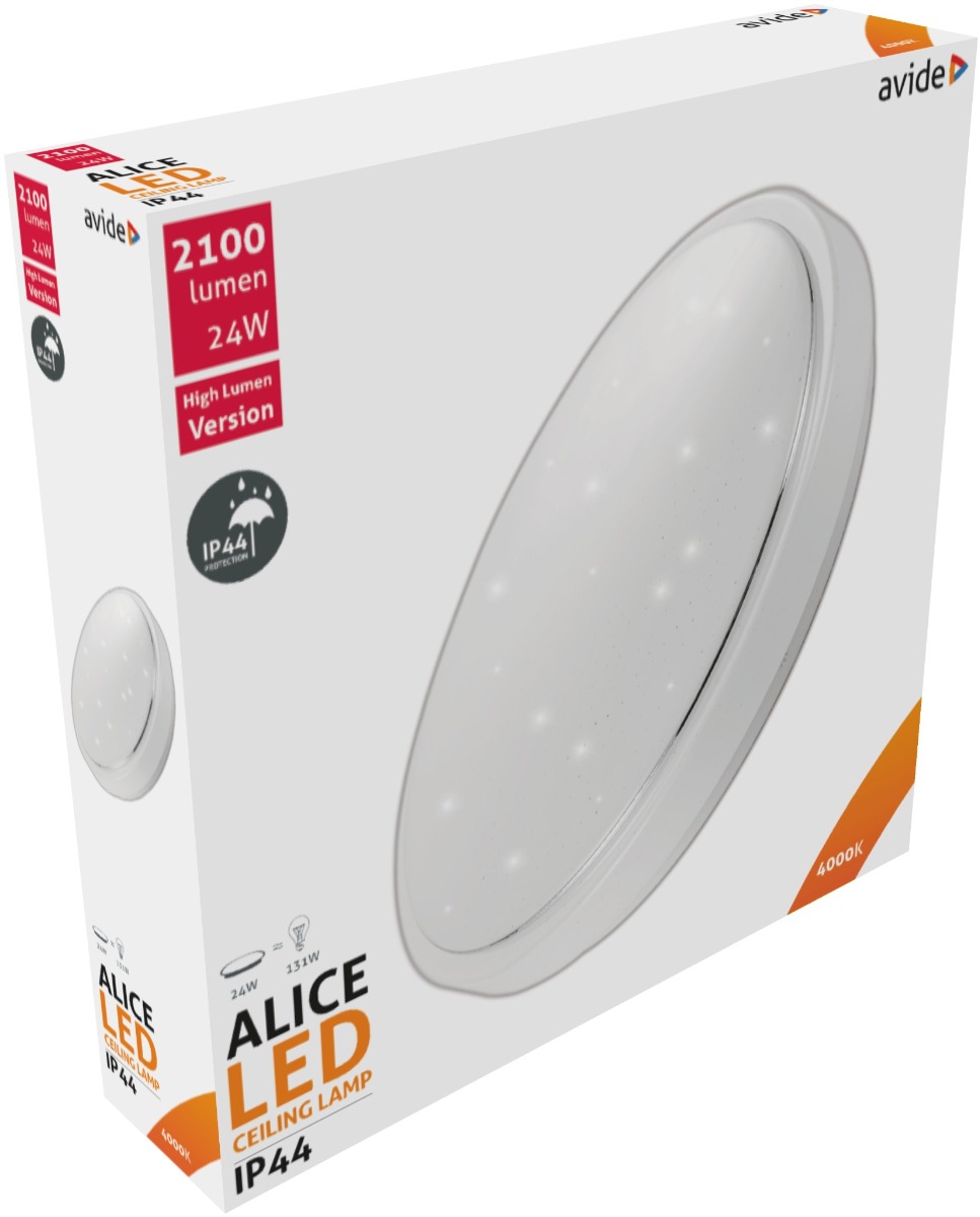 aclo38nw-24w-al_avide-led-mennyezeti-lampa-ip44-alice-24w-380_110mm-nw-4000k Avide LED Πλαφονιέρα Oyster IP44 Alice 24W 380*110mm NW 4000K - Image 1