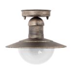 Avide Εξωτερικό Φωτιστικό Οροφής Imperial 1xE27 IP44 Σκούρο Χρυσό