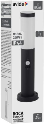 Avide Εξωτερικό Φωτιστικό Κήπου Boca 1xE27 450mm IP44 Μαύρο Φωτοκύτταρο - Image 2