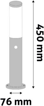 Avide Εξωτερικό Φωτιστικό Κήπου Boca 1xE27 450mm IP44 Μαύρο Φωτοκύτταρο - Image 3
