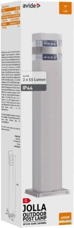 Avide Εξωτερικό Φωτιστικό Κήπου Jolla LED 2W Λευκό 500mm IP44 Σατέν Νίκελ - Image 2